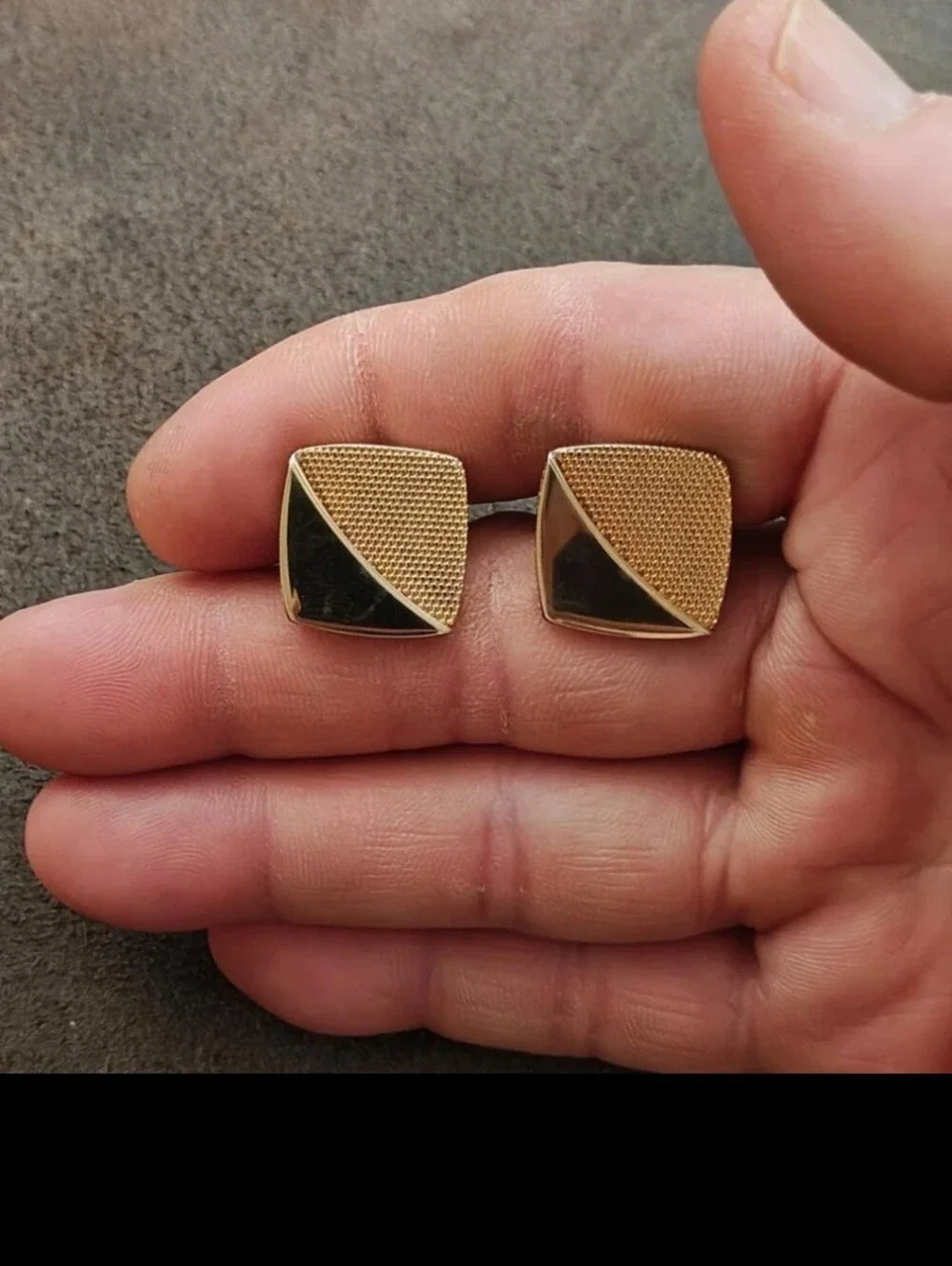 1950s/60s Swank Gold Tone Square Geometric Cufflinks